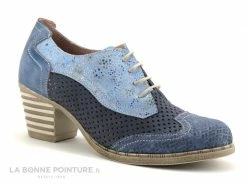 Budget ? Alce ? Shoes 9829 - Bleu - Derby Femme Talon ?