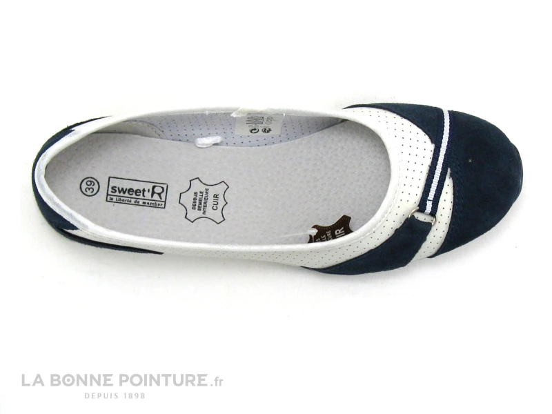 Tout neuf ? Femme Sweet R MATADORA Blanc - Bleu Marine - Ballerine Souple ? 3 Tout neuf ? Femme Sweet R MATADORA Blanc - Bleu Marine - Ballerine Souple ? – Image 3
