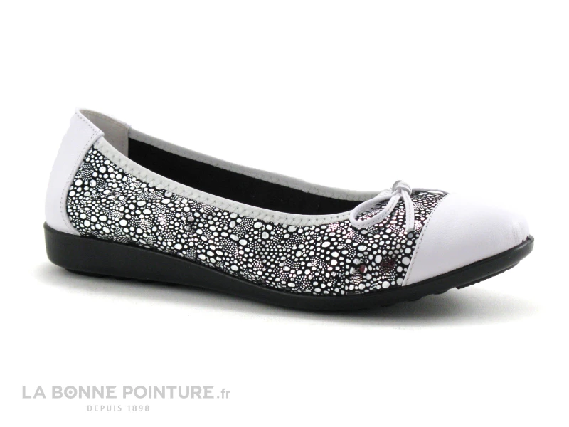 Budget ? Inéa Femme Inea ILONA Blanc Grany Noir - Ballerine ? 1 Budget ? Inéa Femme Inea ILONA Blanc Grany Noir - Ballerine ?