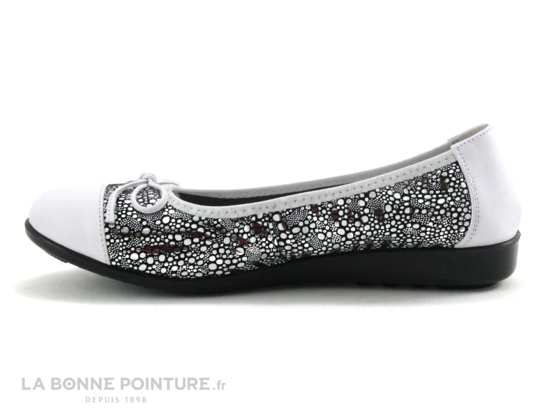 Budget ? Inéa Femme Inea ILONA Blanc Grany Noir - Ballerine ? 3 Budget ? Inéa Femme Inea ILONA Blanc Grany Noir - Ballerine ? – Image 3