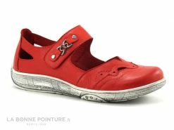 Grosses soldes ? Femme Com Un Point MAGAMA Red - Ballerine Rouge Avec Bride Velcro ?
