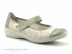 Bon marché ? Femme Remonte R7627-93 - Ballerine Beige Et Fleurie Avec Bride Velcro ?