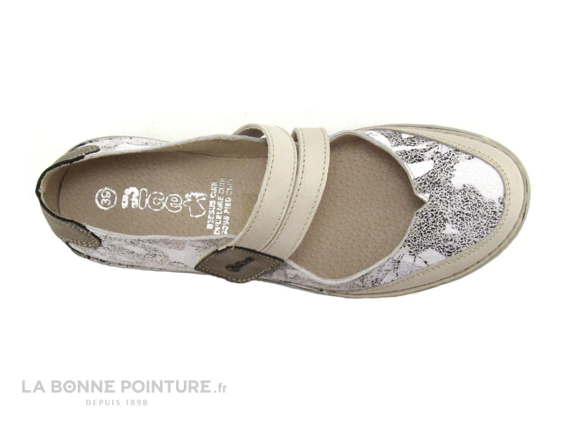 Budget ? Femme Alce ? Shoes 9166 - Beige - Imprime Noir Blanc Bone - Ballerine Velcro ? 6 Budget ? Femme Alce ? Shoes 9166 - Beige - Imprime Noir Blanc Bone - Ballerine Velcro ? – Image 6