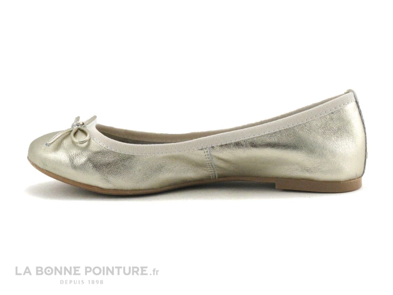 Remise ❤️ Femme Marco Tozzi Premio 2-22122-22 Platinium - Ballerine Cuir Or ? 3 Remise ❤️ Femme Marco Tozzi Premio 2-22122-22 Platinium - Ballerine Cuir Or ? – Image 3