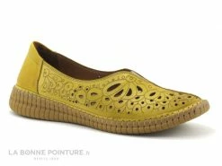 Coupon ❤️ Karyoka RITA Jaune - Ballerine Perforee Femme Cuir Jaune ?