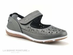 Promo ? Femme Enza Nucci LS4615 Pewter - Ballerine Gris Metal Avec Scratch ?