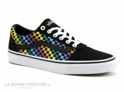 Meilleur prix ? Junior Vans WARD Rainbow Mini Check Noir - Basket Toile ?
