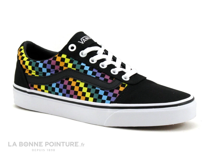 Meilleur prix ? Junior Vans WARD Rainbow Mini Check Noir - Basket Toile ? 1 Meilleur prix ? Junior Vans WARD Rainbow Mini Check Noir - Basket Toile ?