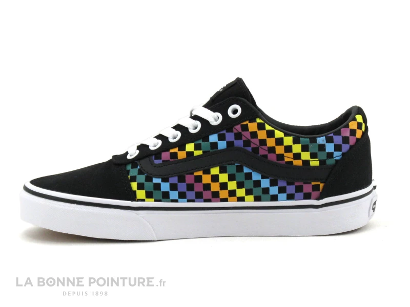 Meilleur prix ? Junior Vans WARD Rainbow Mini Check Noir - Basket Toile ? 3 Meilleur prix ? Junior Vans WARD Rainbow Mini Check Noir - Basket Toile ? – Image 3