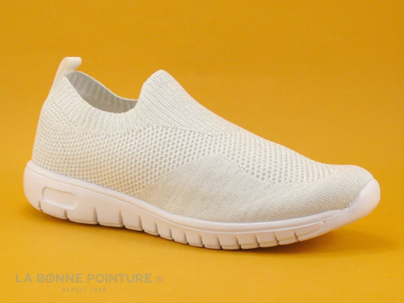 Sortie ? Moran's Morans KUBANA Blanc - Basket Slip-on Femme Avec Paillettes ? 1 Sortie ? Moran's Morans KUBANA Blanc - Basket Slip-on Femme Avec Paillettes ?