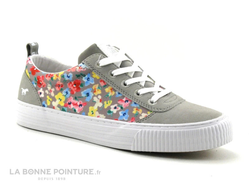 Remise ✨ Mustang ? Shoes Mustang 1420-302-22 Gris Clair - Fleuri - Basket Mode Femme ? 1 Remise ✨ Mustang ? Shoes Mustang 1420-302-22 Gris Clair - Fleuri - Basket Mode Femme ?