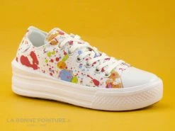 Offres ? Dockers 50VL201 - Basket Toile Blanche Et Multicolore Femme - Plateforme ❤️