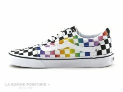 Sortie ? Junior Vans WARD Rainbow Check - Damier Noir Multi - Basket LACET ? -Mustang Shop unnamed file 2977