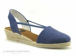 Top 10 ? Femme Ludiher 365 Marino - Espadrille Talon Compense - Toile Bleue ?