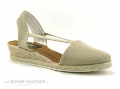 Acheter ? Femme Ludiher 365 Beige - Espadrille Compensee En Toile Beige ?