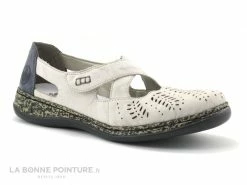 Offres ⌛ Rieker 46375-60 Blanc - Bleu ? Jeans - Ballerine Aeree Femme ?