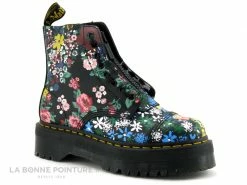 Offres ⭐ Femme Dr Martens SINCLAIR Black - Floral Mash Up Backhand - ? Boots Plateforme ?