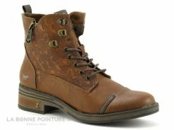 Nouveau ? Mustang ? Shoes Femme Mustang 1293-517-307 Cognac - Bottine Marron Lacet Et Zip ? -Mustang Shop unnamed file 3990