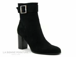 Sortie ? Femme The Divine Factory QL4549 Velours Noir - Bottine Talon Haut ?