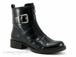 Grosses soldes ? Femme Rieker Z9552-00 - Bottine Noire Vernie - Boucle Argent ?