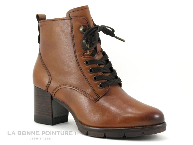 Budget ✨ Femme Tamaris 1-25103-27 Cognac Leather - Bottine Marron Talon Epais ? 1 Budget ✨ Femme Tamaris 1-25103-27 Cognac Leather - Bottine Marron Talon Epais ?