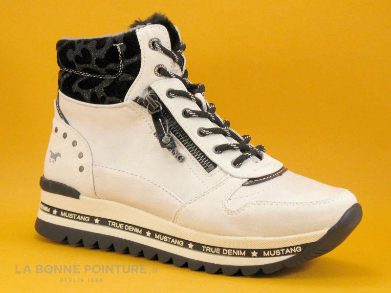 Meilleur prix ? Mustang ? Shoes Mustang 1364-503-203 Ice - Chaussure Montante Femme Blanc - Noir ? 1 Meilleur prix ? Mustang ? Shoes Mustang 1364-503-203 Ice - Chaussure Montante Femme Blanc - Noir ?