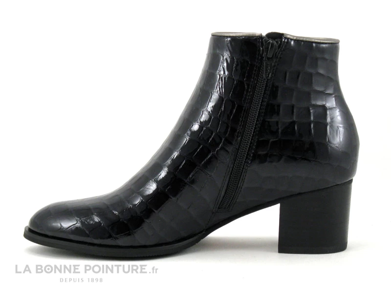Bon marché ? MamZelle TIKITA Croco Verni Noir - Bottine Femme ? 3 Bon marché ? MamZelle TIKITA Croco Verni Noir - Bottine Femme ? – Image 3
