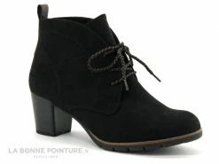 Le moins cher ? Femme Marco Tozzi 2-25107-29 Black - Bottine Noire A Lacet - Talon Haut ?