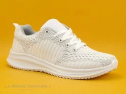 Coupon ? Run Away NINA Blanc - Basket Femme Maille Blanche ?