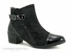 Sortie ? Suave SYDNEY 9919 Black - Bottine Femme - Noir Verni - Noir Paillette ?