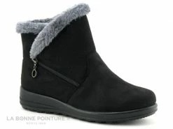 Budget ? Sweet R CRUCHO Noir - Bottine Femme Interieur Fourrure Grise ?