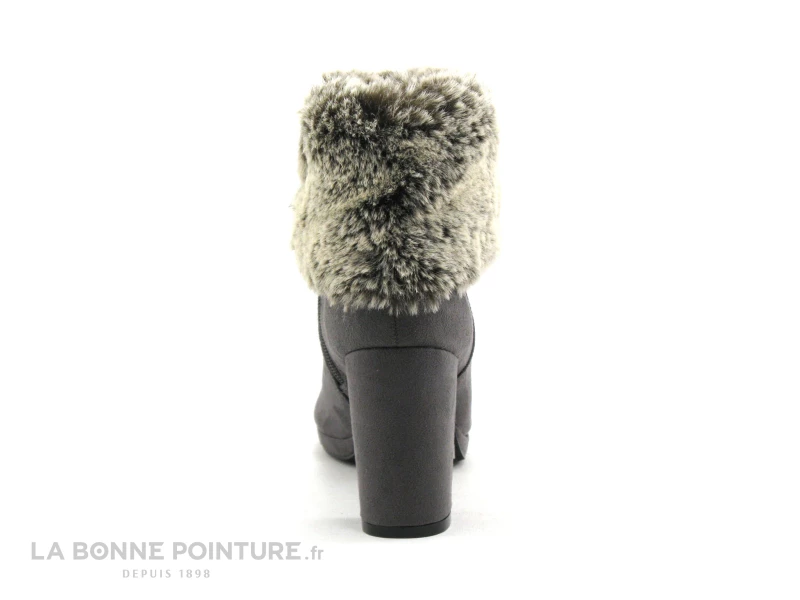 Top 10 ? Femme The Divine Factory - TDF3116 - Gris - Col Fourrure - ? Boots Talon ? 4 Top 10 ? Femme The Divine Factory - TDF3116 - Gris - Col Fourrure - ? Boots Talon ? – Image 4