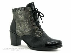 Le moins cher ✨ Femme Rieker Y8938 - Noir - Gris - Bottine Talon Haut ✨