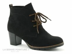 Tout neuf ? Femme Marco Tozzi 2-25107-27 Black - Bottine Noire Talon - Lacet Marron ?