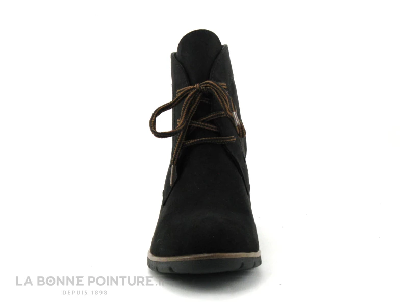 Tout neuf ? Femme Marco Tozzi 2-25107-27 Black - Bottine Noire Talon - Lacet Marron ? 2 Tout neuf ? Femme Marco Tozzi 2-25107-27 Black - Bottine Noire Talon - Lacet Marron ? – Image 2