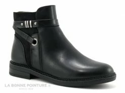 Sortie ? Moran's Morans TELYSSA Noir - Bottine Femme Noire Avec Zip Et Bride Cheville ✔️