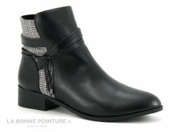 De gros ? Femme The Divine Factory QL4732 Noir - Prince De Galles - ? Boots Avec Zip ?