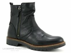 Vente flash ? Moran's Morans SALICIA Noir - ? Boots Femme Cuir Noir Avec 2 Zips ?