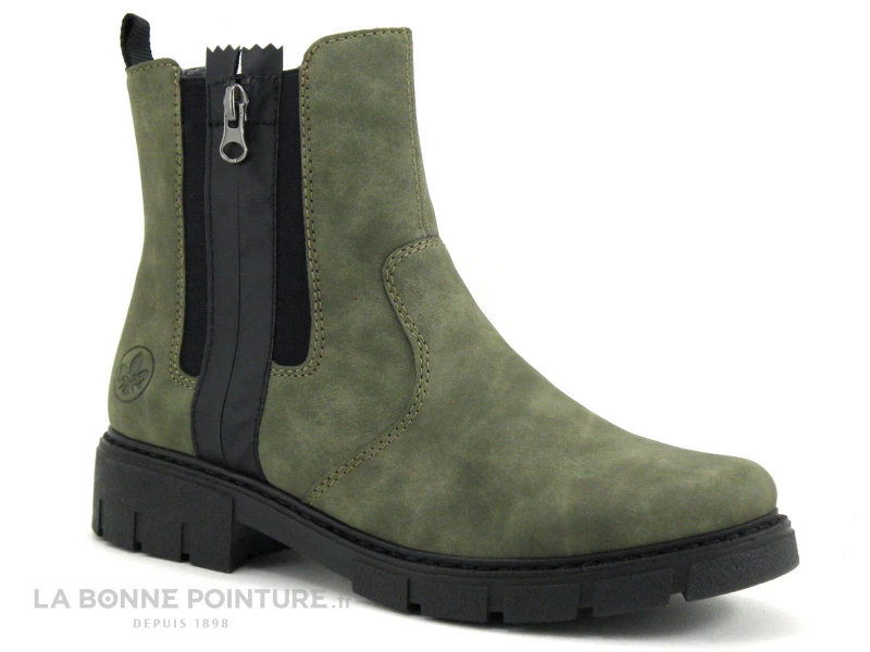 Sortie ? Rieker Z3560-54 Green - ? Boots Femme Kaki ? 1 Sortie ? Rieker Z3560-54 Green - ? Boots Femme Kaki ?