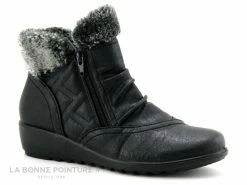 Sortie ? Sweet R CRIVON Noir - Haut Fourrure Grise - 2 Zips - ? Boots Femme ❤️