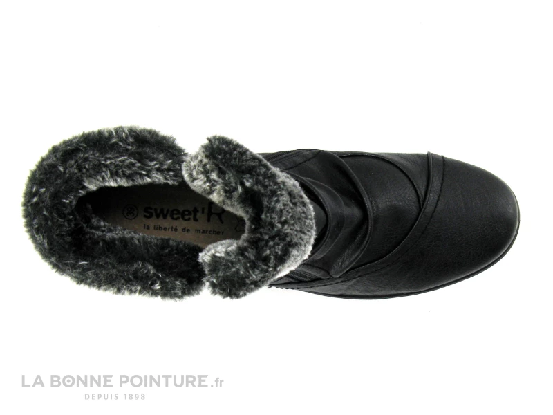 Sortie ? Sweet R CRIVON Noir - Haut Fourrure Grise - 2 Zips - ? Boots Femme ❤️ 3 Sortie ? Sweet R CRIVON Noir - Haut Fourrure Grise - 2 Zips - ? Boots Femme ❤️ – Image 3