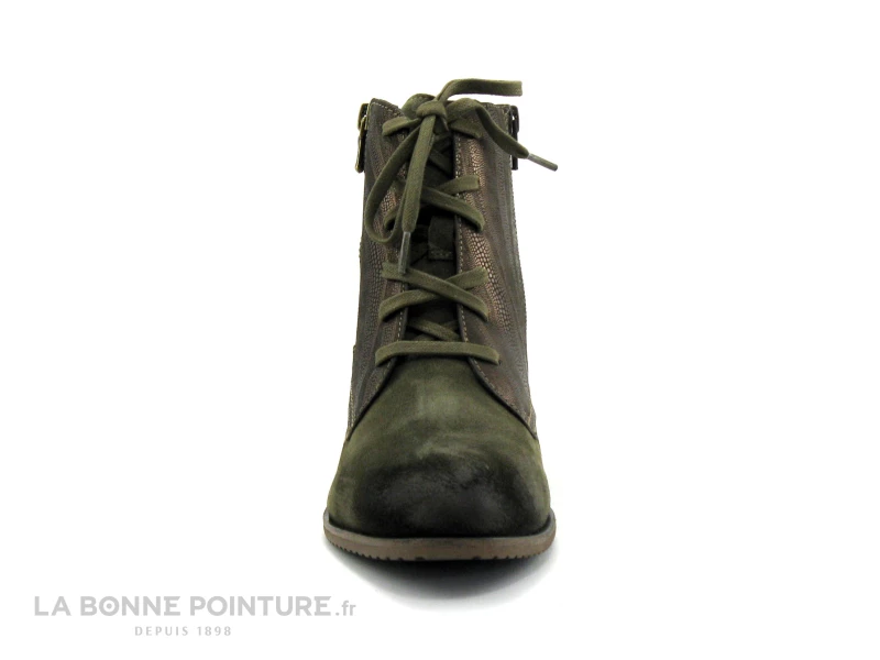 Promo ⭐ Femme Fugitive SORAL Velours Kaki - Bottine Lacet ? 2 Promo ⭐ Femme Fugitive SORAL Velours Kaki - Bottine Lacet ? – Image 2