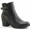 Offres ? Femme Enza Nucci - YM3021 Noir - Bronze - Bottine Talon Large ?