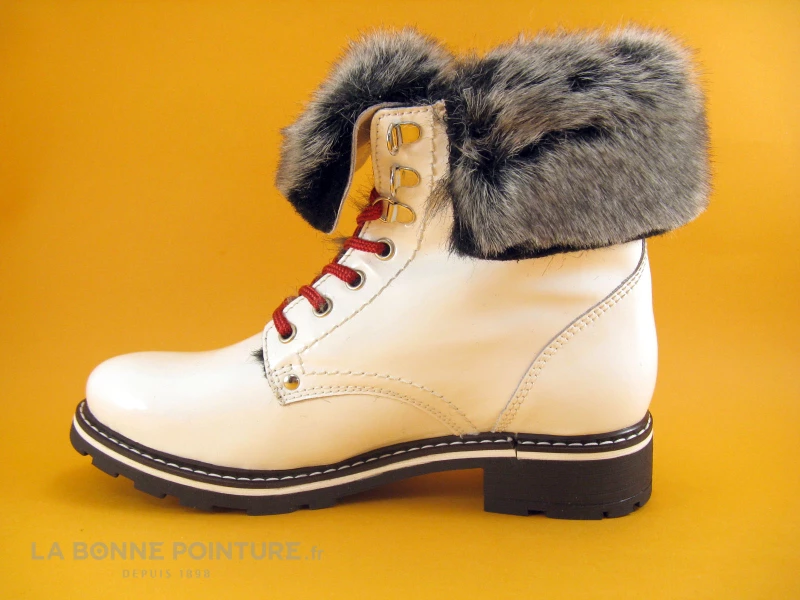 Bon marché ✨ Femme Hooper Henis Hera White Verni Fourrure ? Boots ⌛ 3 Bon marché ✨ Femme Hooper Henis Hera White Verni Fourrure ? Boots ⌛ – Image 3