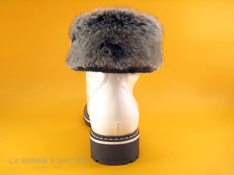 Bon marché ✨ Femme Hooper Henis Hera White Verni Fourrure ? Boots ⌛ 4 Bon marché ✨ Femme Hooper Henis Hera White Verni Fourrure ? Boots ⌛ – Image 4