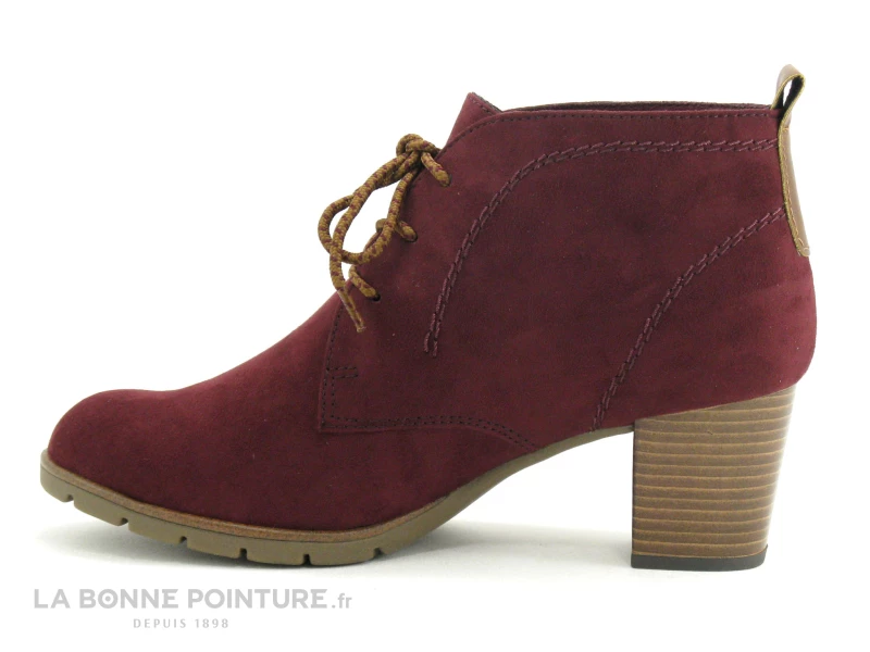 Meilleure vente ? Femme Marco Tozzi 2-25107-33 Bordeaux Velours - Low ? Boots Talon Haut ? 3 Meilleure vente ? Femme Marco Tozzi 2-25107-33 Bordeaux Velours - Low ? Boots Talon Haut ? – Image 3