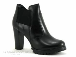Remise ? Femme ? Shoelab PILOT 4258 Noir - ? Boots Talon Haut Et Semelle Crantee ?