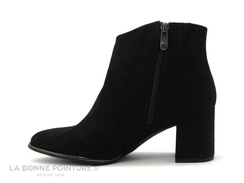 Vente flash ? Femme Marco Tozzi 2-25015-25 Black - Bottine Noire Velours Talon Large Zip ? 3 Vente flash ? Femme Marco Tozzi 2-25015-25 Black - Bottine Noire Velours Talon Large Zip ? – Image 3
