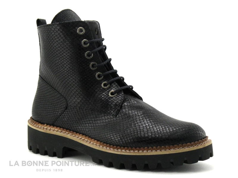 Promo ? Folie's Folies COLT Noir Reptile - ? Boots Femme Semelle Crampons ? 1 Promo ? Folie's Folies COLT Noir Reptile - ? Boots Femme Semelle Crampons ?