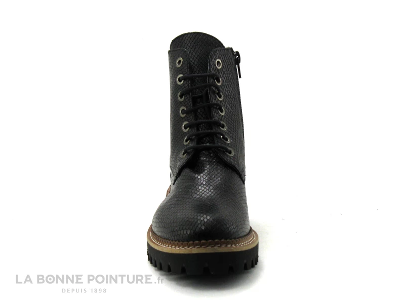 Promo ? Folie's Folies COLT Noir Reptile - ? Boots Femme Semelle Crampons ? 2 Promo ? Folie's Folies COLT Noir Reptile - ? Boots Femme Semelle Crampons ? – Image 2